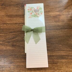 4/$15 Note pad with initial N and magnets